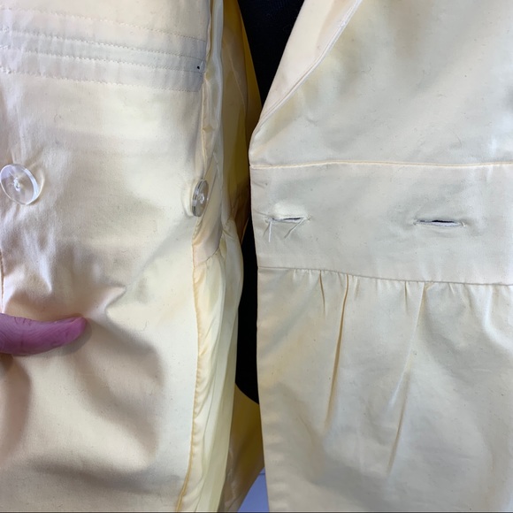 Candies Yellow Sargent Pepper Military Look 3/4 Classic Trench Coat Size Medium - Picture 10 of 15